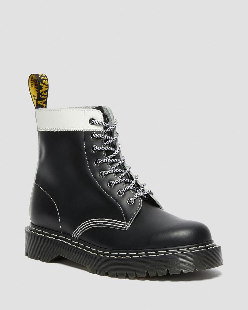 Black / White Women\'s Dr Martens 1460 Pascal Bex Leather Contrast Lace Up Boots | CA 178JPQ